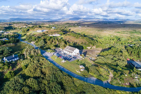 Aerial view of Carey's Viking House Hotel donegal