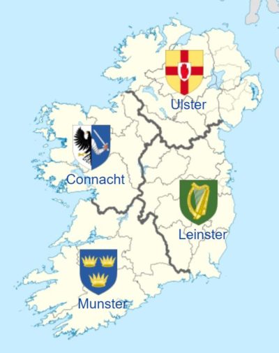 Provinces of Ireland with Flags